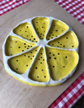 Keramische tapasschaal met vakjes workshop Hello Mojo Heule - Kortrijk